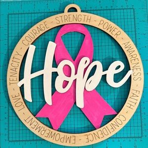 Pink Ribbon Hope Wall Decor